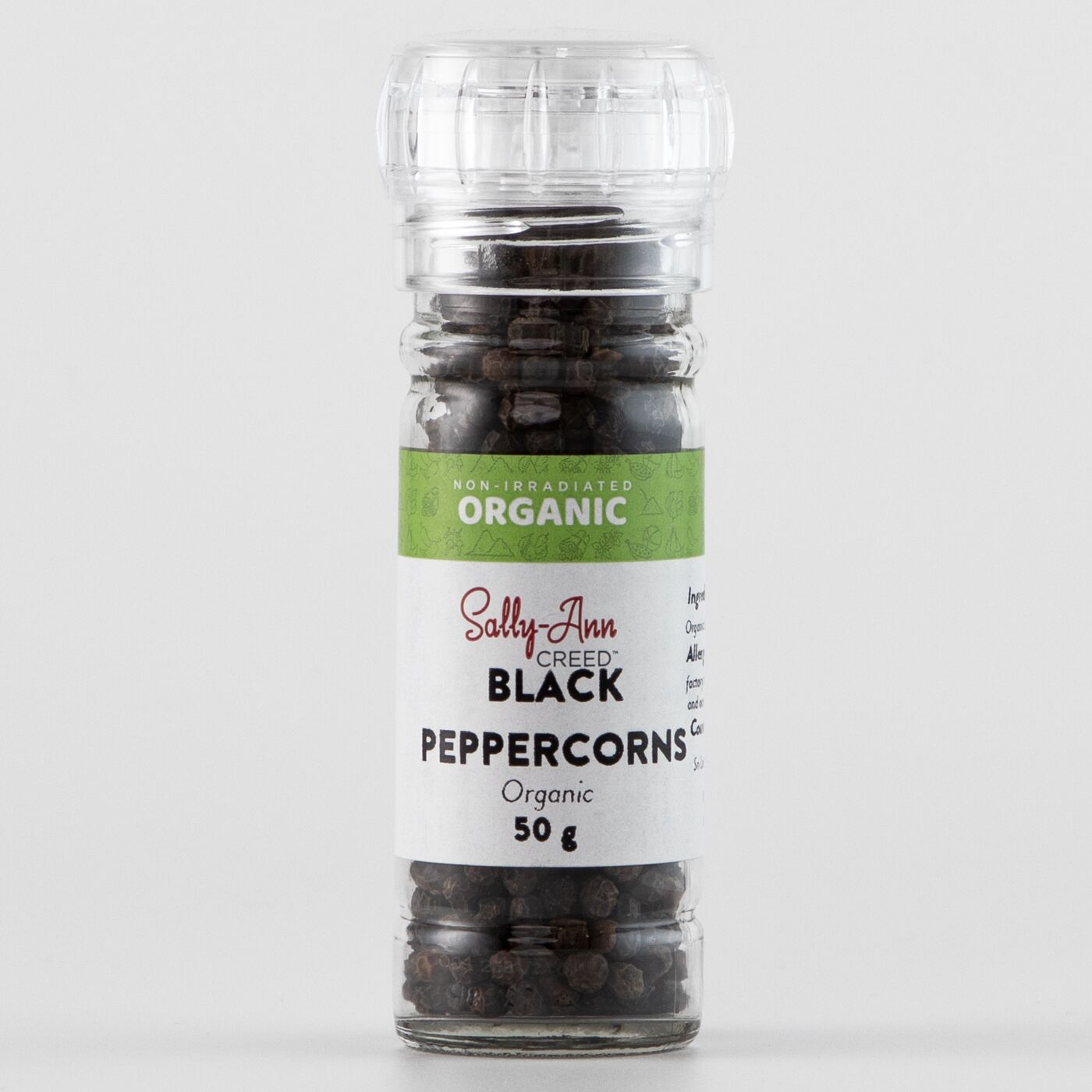 Black Peppercorns with Grinder (Organic)