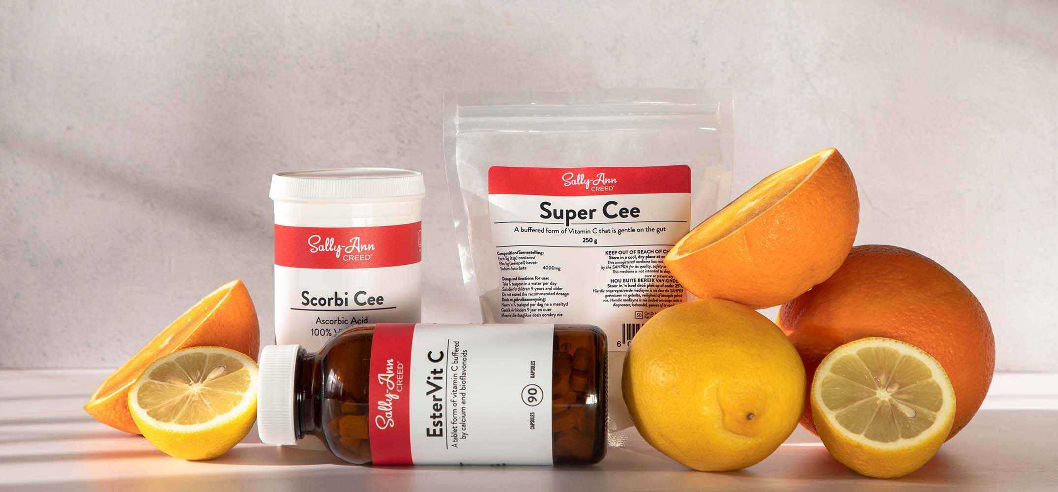 Various forms of Sally-Ann Creed Vitamin C