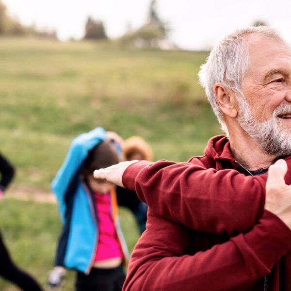 Older man doing low-impact exercise